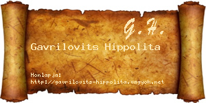 Gavrilovits Hippolita névjegykártya